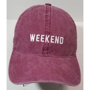 WEEKEND~Baseball Hat~Size Adjustable~Maroon/Red~Men~Women~Unisex